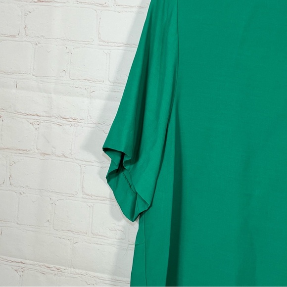 Vintage Talbots 80s Blouse Top Womens Size 16 Green Short Sleeve Shoulder Pads - Picture 5 of 9